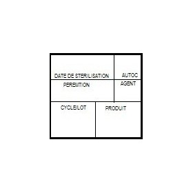 Etiquette de stérilisation double support blanche 6 zones