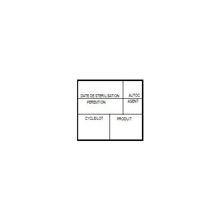 Etiquette de stérilisation double support blanche 6 zones