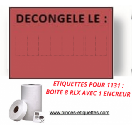Étiquettes 1131 "DATE DE DÉCONGÉLATION" Étiqueteuse 1131 AVERY