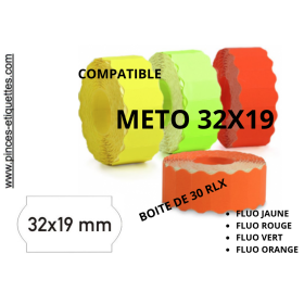 ÉTIQUETTES Meto 32X19 mm FLUO ROUGE ORANGE JAUNE couleur  32X19 METO