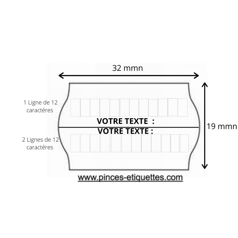 Meto Etichette Per Etichettatrice – 32x19 Mm, 2 Righe, Arancione Fluo, Permanenti, Pacco Da 5000 Pezzi