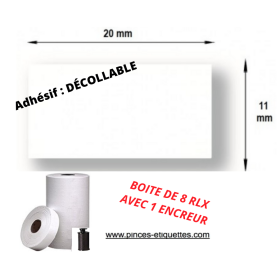 Etiquettes 1131 Décollable Blanche ETIQUETEUSE AVERY PAXAR 20X11mm