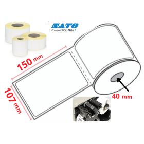 ETIQUETTE EN ROULEAUX VELIN BLANC 107X150 MM IMPRIMANTE TRANSFERT M 40