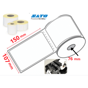 ETIQUETTE 107X150 MM  ROULEAUX IMPRIMANTE TRANSFERT THERMIQUE M 76 MM