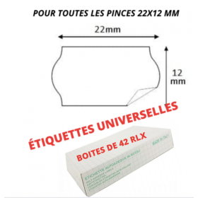 Étiquettes 22x12mm Blanches UNIVERSELLE METO KENDO SATO TOVEL BLITZ