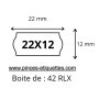 Étiquettes 22x12mm Blanches UNIVERSELLE METO KENDO SATO TOVEL BLITZ