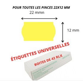 Étiquettes 22x12mm Fluo Jaune UNIVERSELLE METO SATO KENDO TOVEL