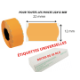 Étiquettes 22x12mm Fluo Orange UNIVERSELLE METO TOVEL PRINTEX COMPACT