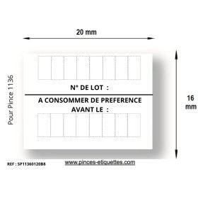 Étiquettes 1136 N°LOT- A CONSOMMER DE PREFERENCE AVANT LE DLUO DLC