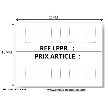 tiquettes 1136 "REF LPPR - PRIX ARTICLE" Etiqueteuse PHARMACIE 20x16mm