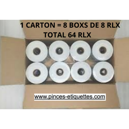 Étiquettes de tarification blanches pour pistolet étiqueteur Monarch 1136 – Boîte de 8 manchons, pack de 64 rouleaux - 112 000 étiquettes de marquage de prix – avec rouleaux d'encre inclus