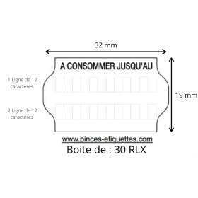 ÉTIQUETTES Meto 32X19 mm A CONSOMMER JUSQU'AU Date limite consommation