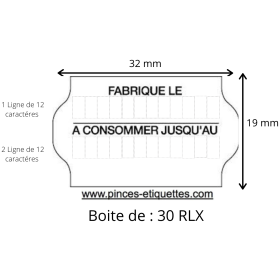 ÉTIQUETTES Meto 32X19 mm FABRIQUÉ LE + A CONSOMMER JUSQU'AU CUISINE