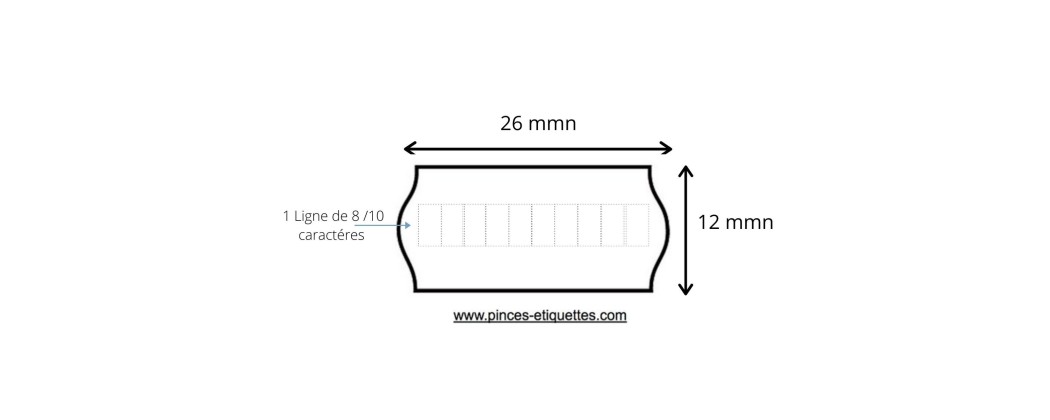 Etiquettes pour toutes étiqueteuse 26X12 MM Compatible METO TOVEL PRINTEX SATO Kendo 