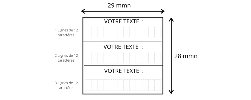 3 lignes 29x28MM