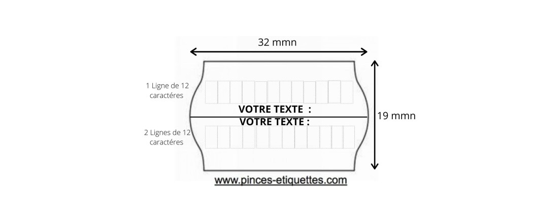 Les Etiquettes Format 32X19 mm pour étiqueteuse Meto Tovel Printex METO TOVEL PRINTEX OPEN 