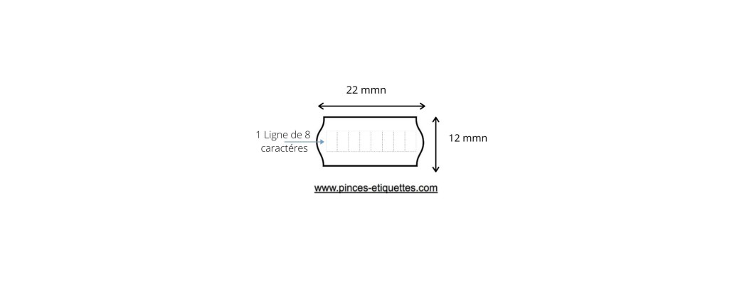 Etiquettes standard meto 22X12 pour Meto Tovel Printex SATO Etiqueteuse 22X12 mm 