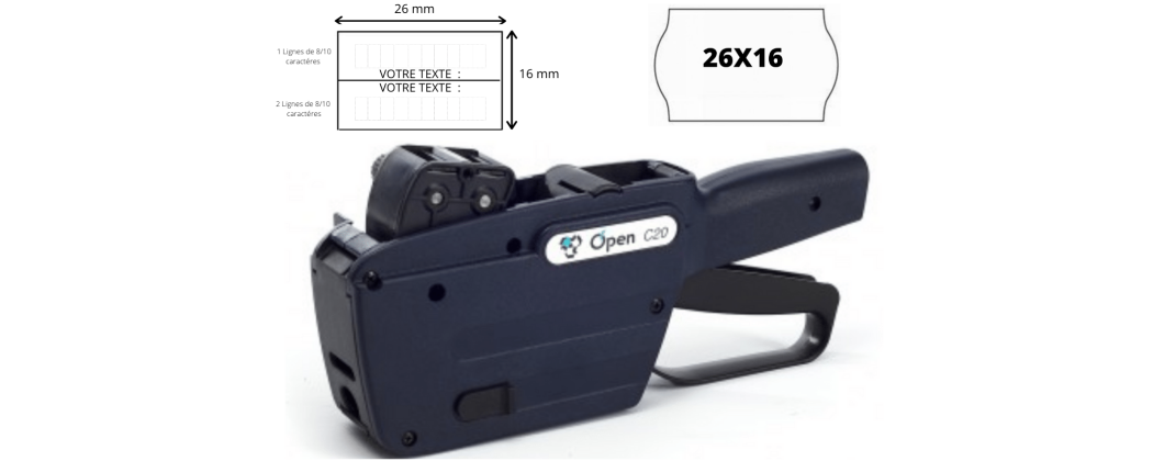 Format 26X16 mm : 20 chiffres
